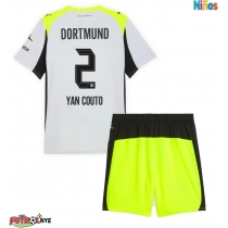 Camiseta Borussia Dortmund Yan Couto #2 Visitante Equipación para niños 2025-26 manga corta (+ pantalones cortos)